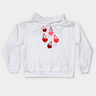 Black Flowers Hearts and Valentine's Kids Hoodie